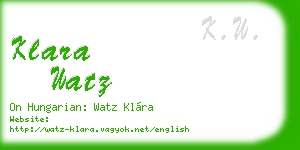 klara watz business card