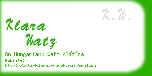 klara watz business card